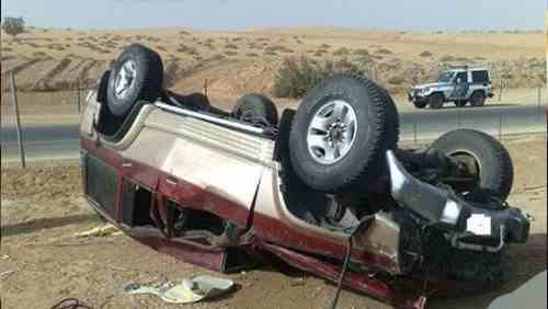 مصرع واصابة 8 اشخاص فى حادث انقلاب سيارة بجنوب السويس