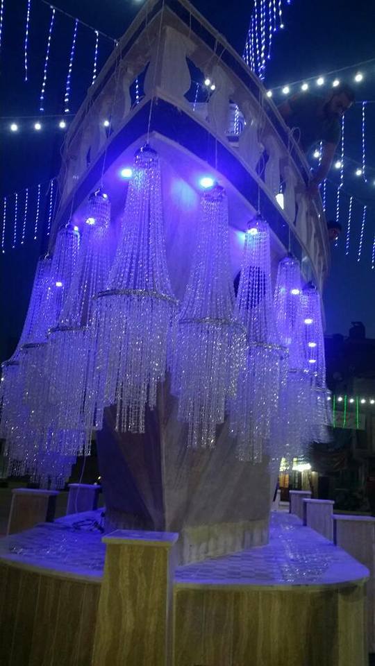 بالصور ... الروضة تحتفل بافتتاح شعار المدينة ” السفينة ” بميدان المحطة