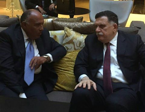 وزير الخارجية يلتقي مع رئيس المجلس الرئاسي الليبي و مبعوث سكرتير عام الأمم المتحدة الى ليبيا