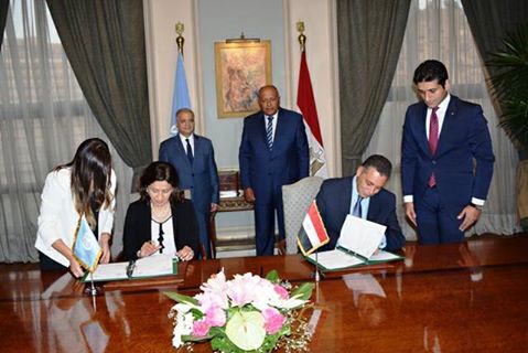 شكري يشهد التوقيع على إطار للتعاون المشترك مع الإسكوا