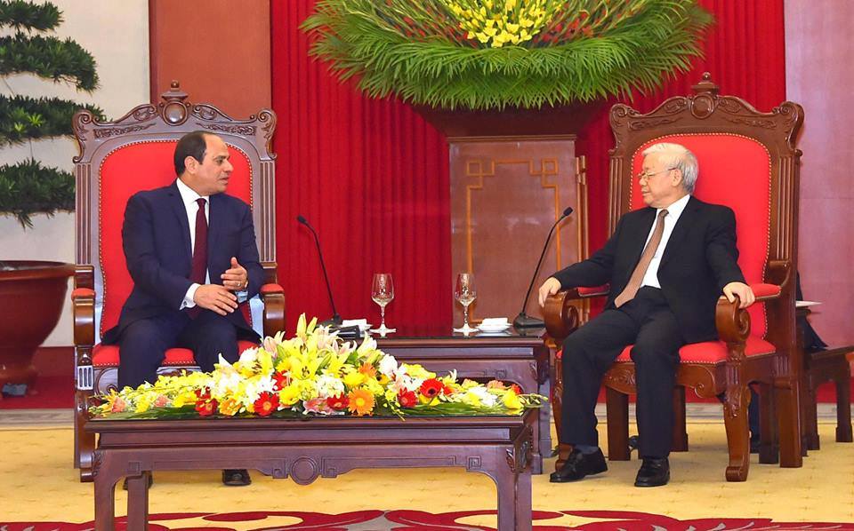 لقاء الرئيس السيسى بسكرتير عام الحزب الشيوعى الفيتنامى