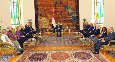 السيسى يستقبل وفداً من المجلس الوطني للكنائس الأمريكية