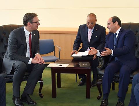 السيسى يلتقى والرئيس الصربى