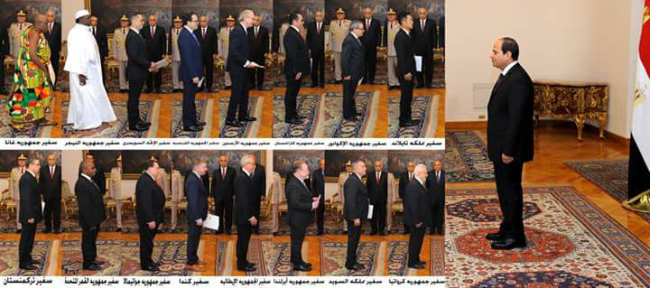 الرئيس السيسى يتسلم أوراق اعتماد 16 سفيرا جديدا