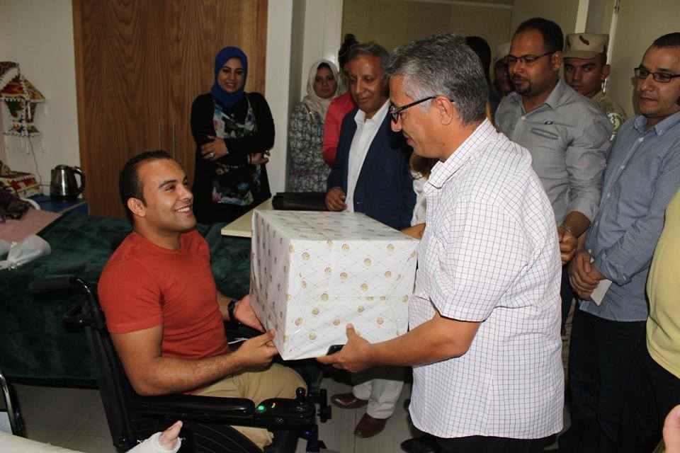 زيارة الإعلاميين لمصابى قوات إنفاذ القانون لتقديم لمسة وفاء