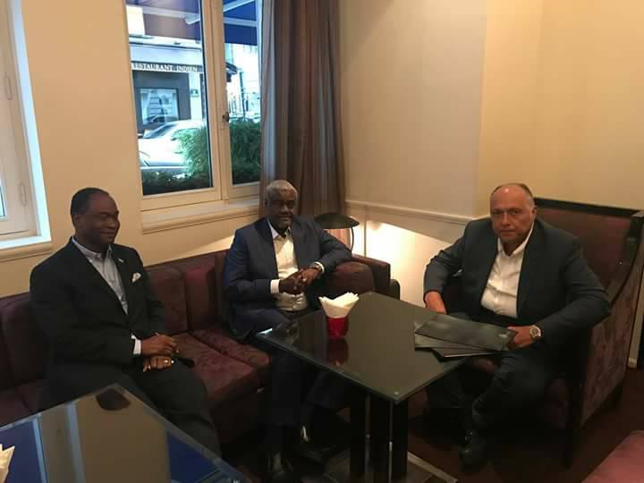 سامح شكري يلتقي مع وزير خارجية سيراليون رئيس اللجنة الوزارية للترشيحات الافريقية