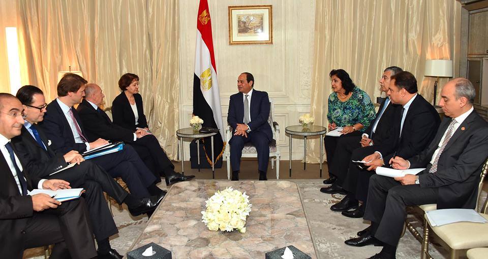 السيسى يستقبل وزير الداخلية الفرنسى