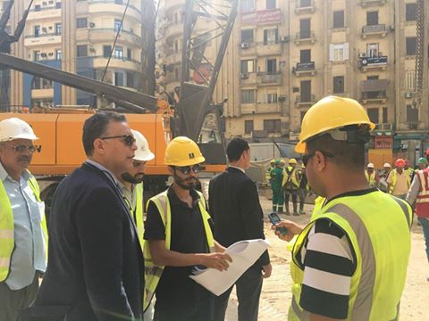 وزير النقل في جولة مفاجئة لمتابعة اعمال تنفيذ محطة جمال عبد الناصر بالمرحلة الثالثة للخط الثالث للمترو