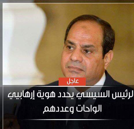 عاجل| السيسي: مقتل جميع إرهابيي الواحات عدا أجنبي ألقينا القبض عليه