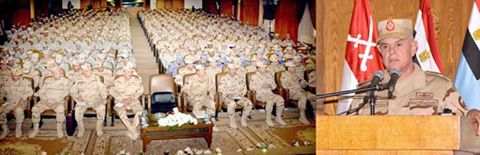 رئيس الأركان يلتقي القادة والضباط المرشحين لتولي الوظائف القيادية بالقوات المسلحة