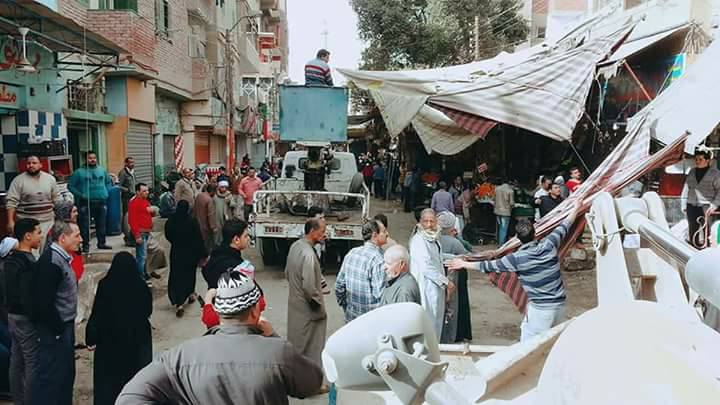 حملة مكبره لإزالة الإشغالات بمدينة الفشن جنوب بني سويف