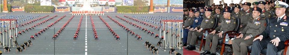 وزير الدفاع يشهد الإحتفال بإنتهاء فترة الإعداد العسكرى لطلبة الكليات والمعاهد العسكرية