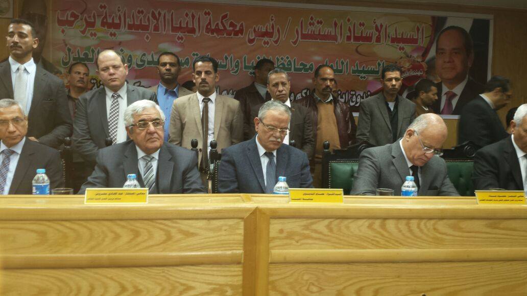 محافظ المنيا ومدير الامن يفتتحان أعمال إعادة إعمار وتجديد مجمع محاكم مغاغة