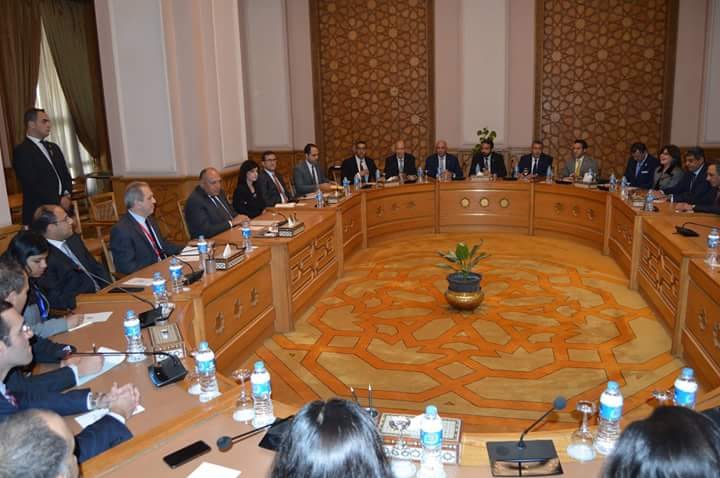 شكري يستقبل وفد غرفة التجارة الأمريكية