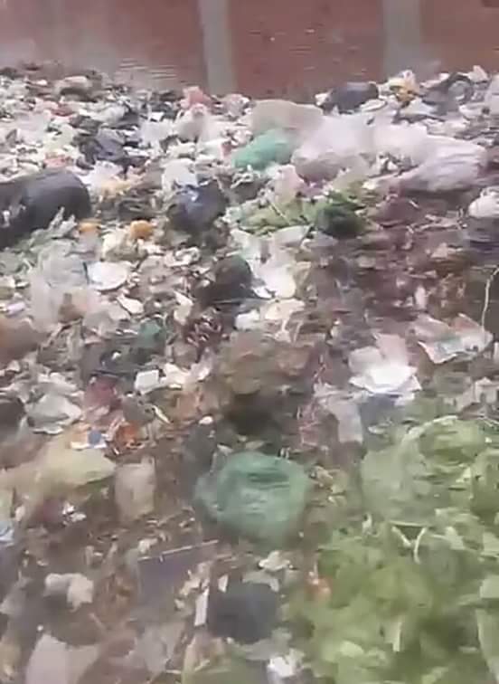 القمامة تحيط بإحدى شوارع المنشيه التابعة ل ابوحماد