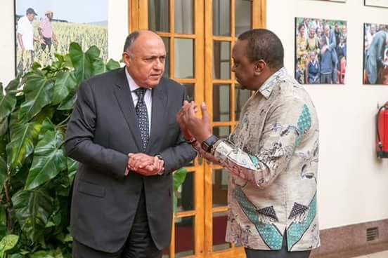 وزير الخارجية يلتقي الرئيس الكيني حاملا رسالة من الرئيس السيسي