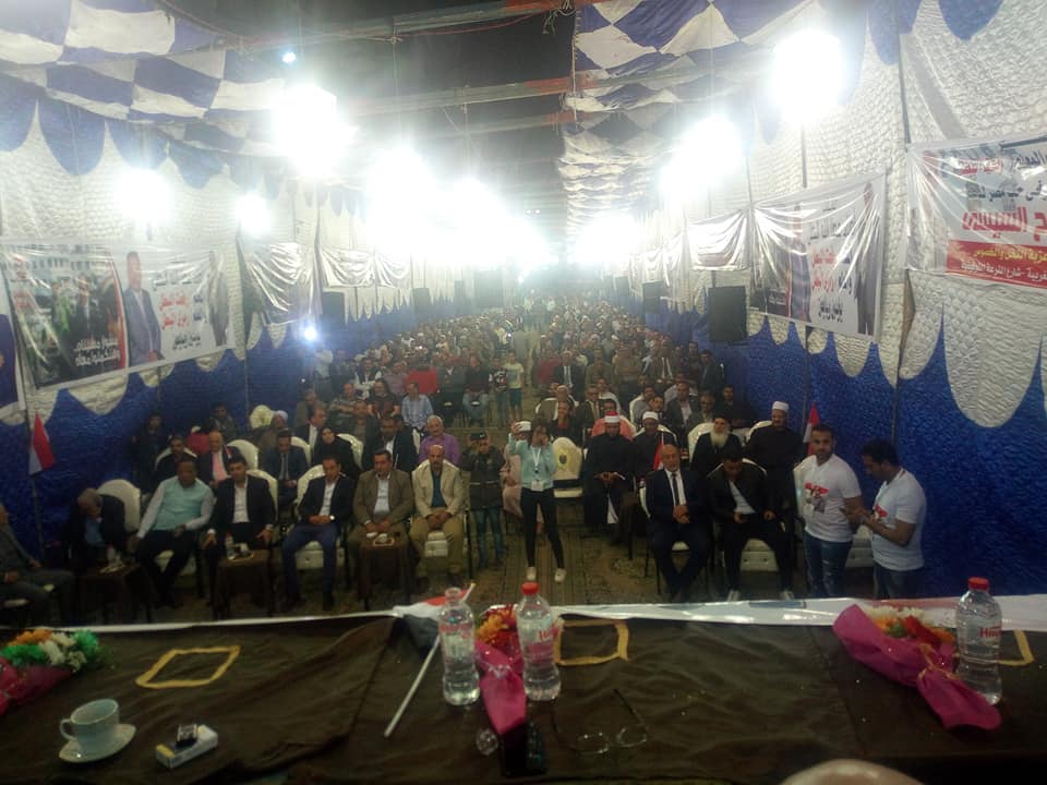 مؤتمر شعبي بمنطقه عزبه النخل في حب مصر دعما للرئيس عبد الفتاح السيسي لفتره رئاسيه ثانيه