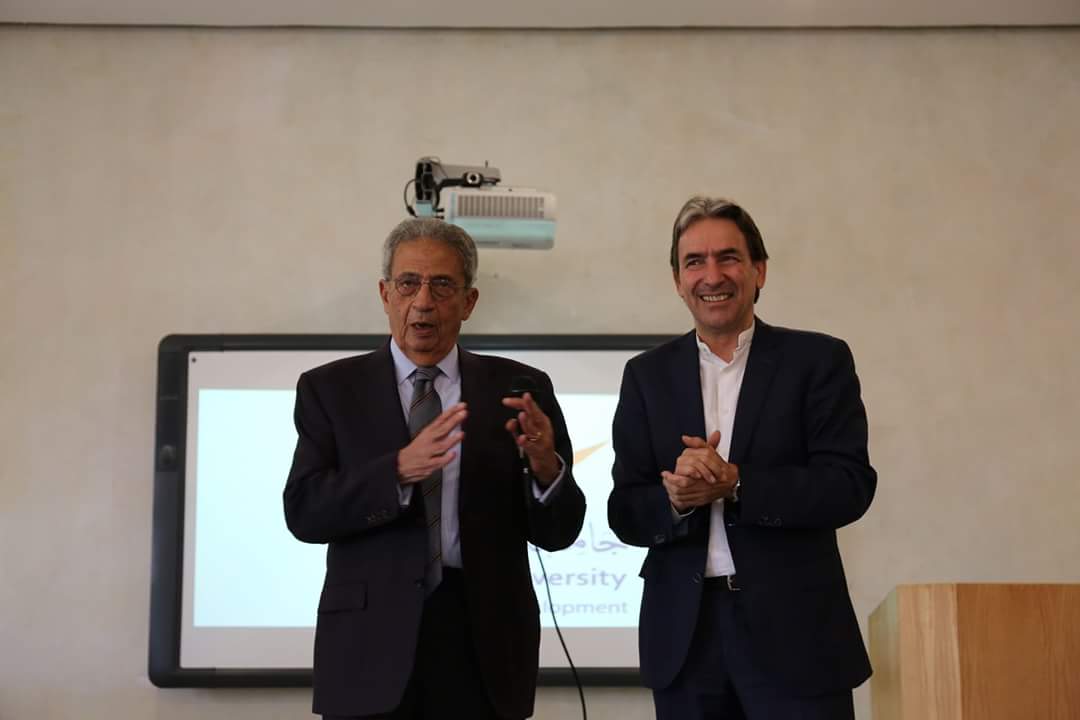 عمرو موسى يؤكد على دور الشباب المصرى فى صناعة المعجزات ويشيد بالمستوى التعليمى لجامعة هليوبوليس