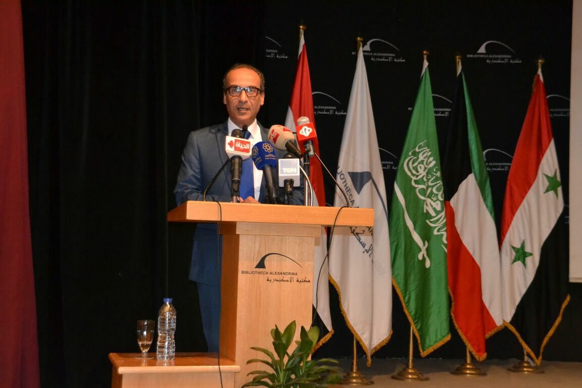 هيثم الحاج يشهد افتتاح معرض مكتبة الاسكندرية الدولي للكتاب