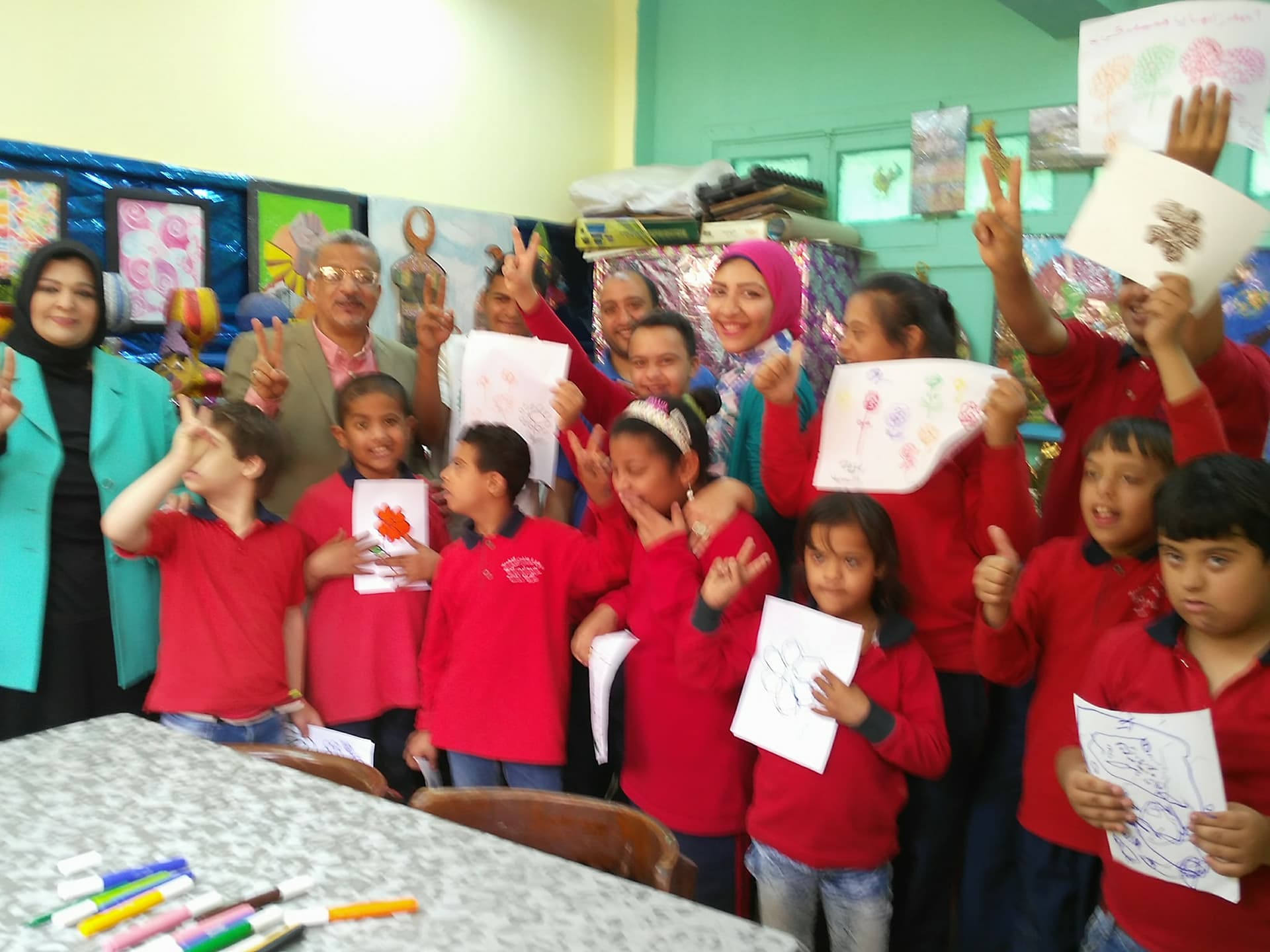 قصر طفل جاردن سيتى ينظم ورش فنيه بمدرسة الوحدة العربية للتربية الفكرية