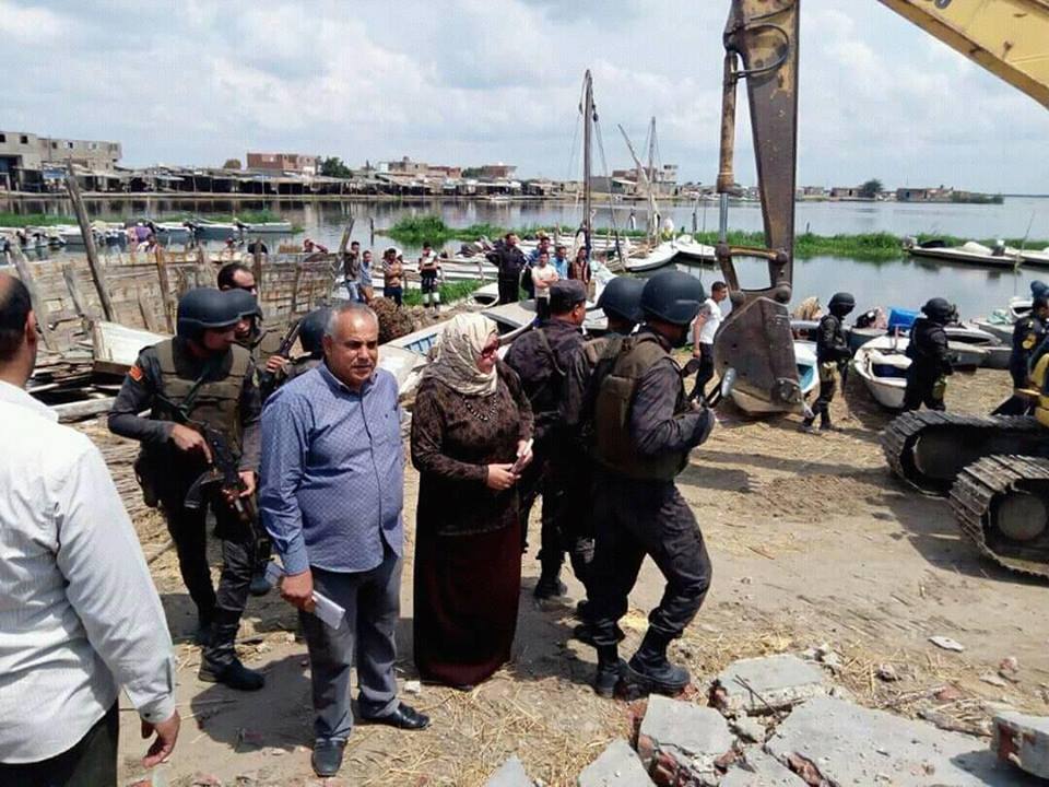 حملة مكبرة لإزالة التعديات على بحيرة المنزلة