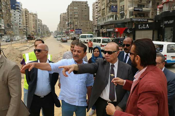 محافظ القاهرة يتفقد أعمال تطوير شارع عباس العقاد وميدان سراي القبة