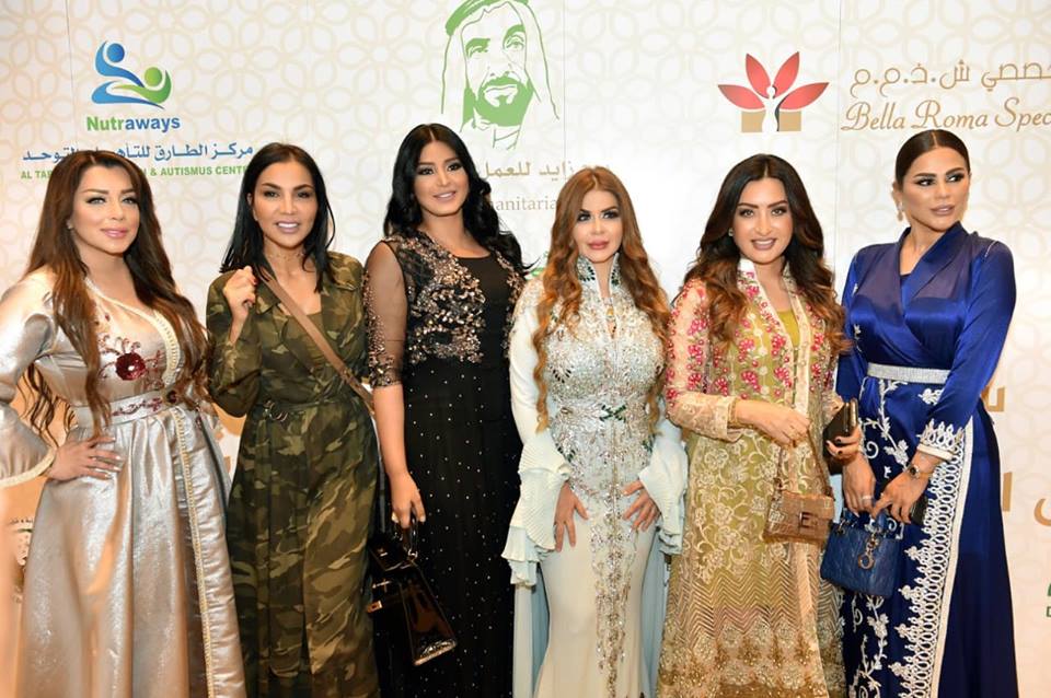 لطيفة التونسية وسوزان نجم الدين في حفل بيلا روما الخيري بدبي