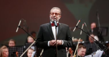 شريف منير يشهد حفل عمر خيرت على مسرح مارينسكى الروسى