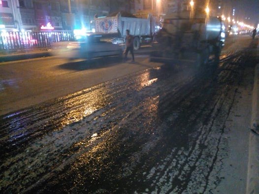 استكمال مراحل تطوير ورصف شارع ١٥ مايو