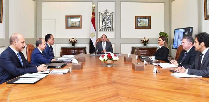 رئيس مجلس الوزراء و وزراء الإستثمار و التجارة في إجتماع هام مع الرئيس السيسي