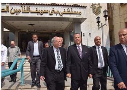 محافظ بني سويف يتابع الخدمات العلاجية بوحدات الغسيل الكلوى