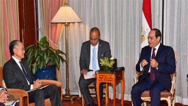 الرئيس السيسى يبحث سبل التعاون مع رئيس البنك الدولى