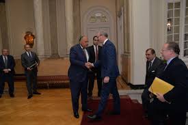 شكري يلتقي نائب رئيس الوزراء ووزير الخارجية والتجارة الأيرلندي