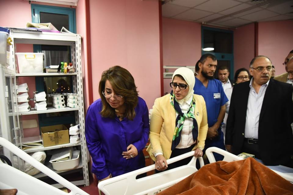 وزيرتا التضامن والصحة يزوران مصابي حادث المنيا الإرهابي
