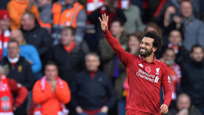 محمد صلاح يسعي الي تسجيل الهدف المائة مع ليفربول