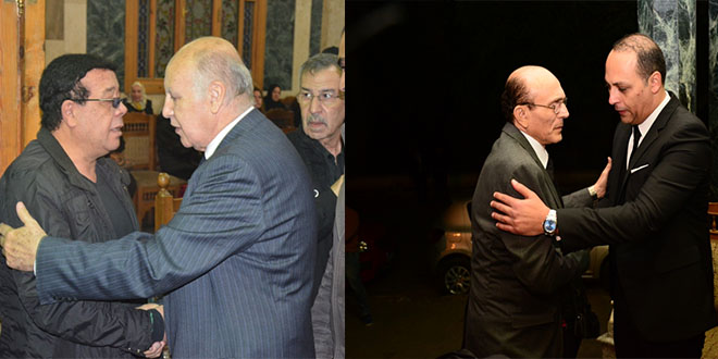 الفنانين فى عزاء الفنان الراحل محمود القلعاوى