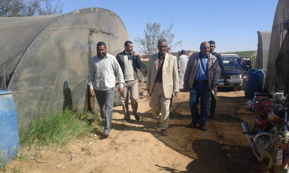 رئيس مركز الداخلة بالوادى الجديد  يتفقد لمشروع الصوب الزراعية بقرية الجيزة بعزب القصر