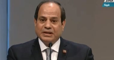الرئيس السيسي يحذر من تأثير الإرهاب والتدخلات الخارجية على الأداء الاقتصادى