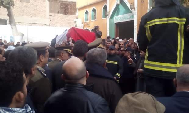 اهالي طوخ يشيعون ضابط المتفجرات شهيد كنيسة ابو سيفين بمدينة نصر