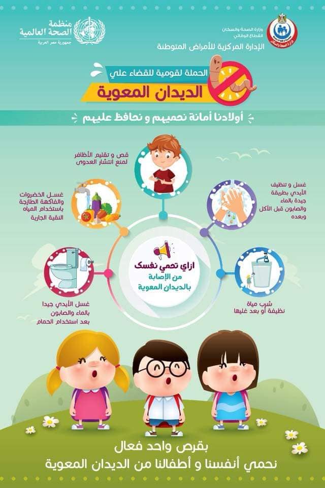 صحة بورسعيد تعلن انطلاق الحملة القومية لتطعيم تلاميذ الابتدائي ضد الطفيليات المعوية .. فبراير القادم