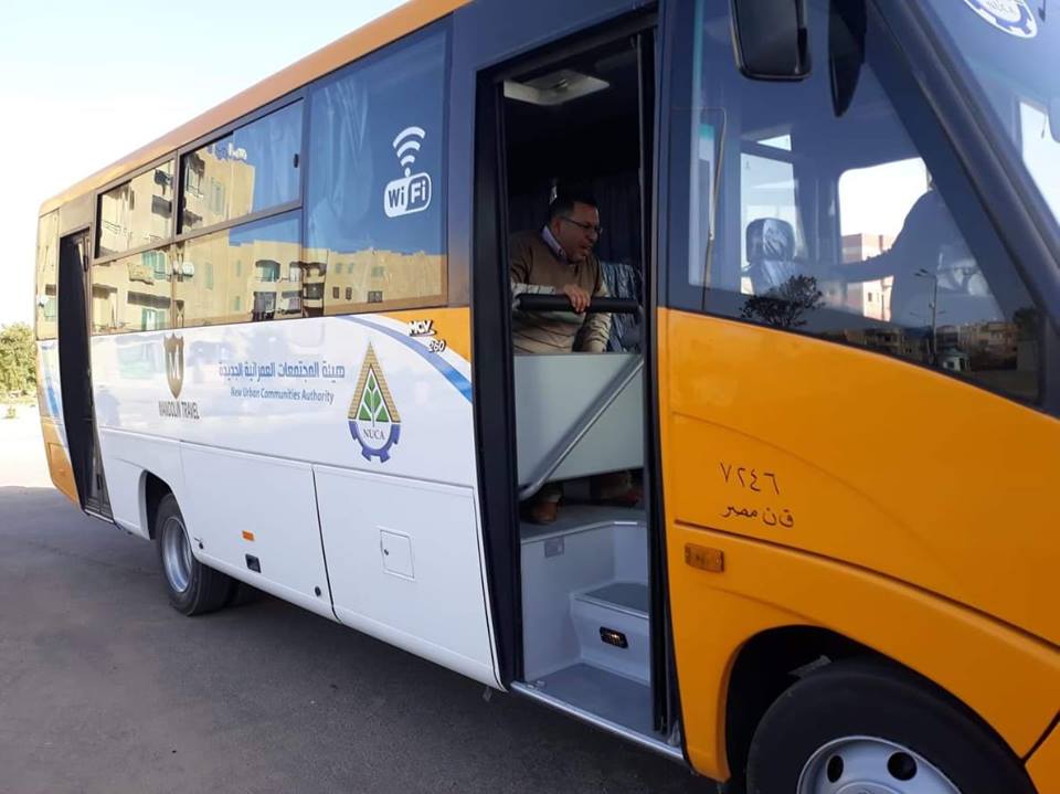 بدء العمل بالأتوبيسات الجديدة في منطقة ابنى بيتك بحدائق أكتوبر