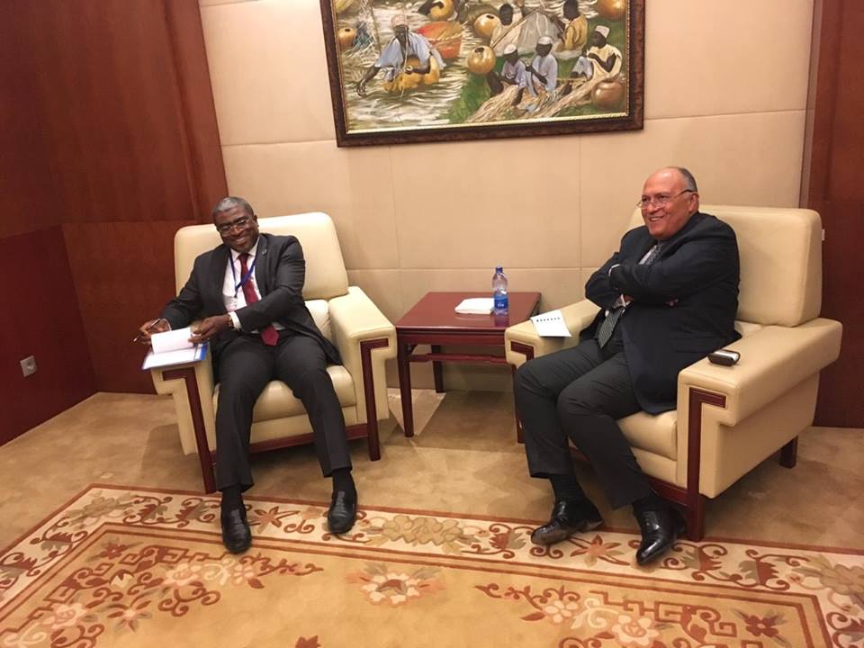 شكري يلتقي وزير خارجية الجابون لبحث سُبل تعزيز العلاقات الثنائية