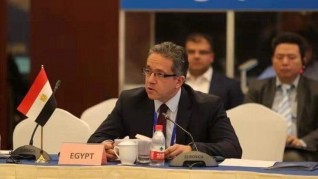 وزير الاثار يلقي كلمة مصر في الاجتماع الوزاري الثالث لمنتدى الحضارات القديمة ببكين