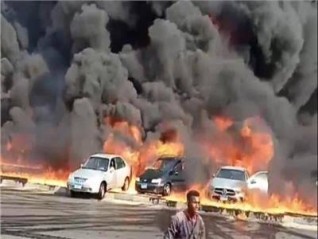 الصحة: إرتفاع إصابات حريق طريق القاهرة الإسماعيلية الصحراوي إلى ١٧ إصابة ولا وفيات